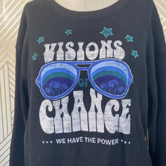 Anthropologie Sharlene Perkins Visions Of Change Top Graphic Thermal Size Small - Picture 4 of 11